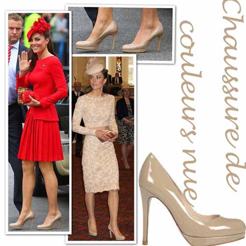 Chaussure de couleur nue, Kate Middleton