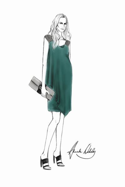 Robe de cocktail vert malard de Amanda Wakeley pour Duchesse Kate