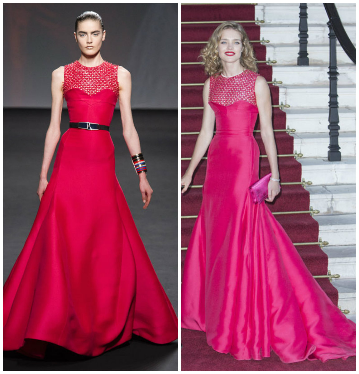 Natalia Vodianova en robe de soirée dans la collection haute couture automne-hiver 2013-2014 de Christian Dior