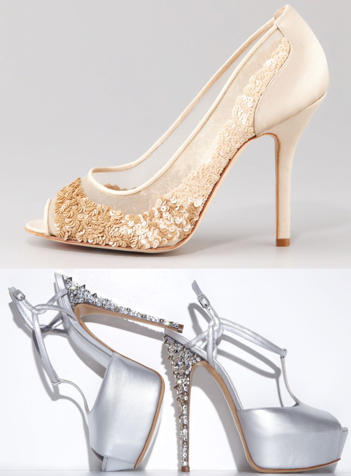 Chaussure de mariage à paillettes et diamond