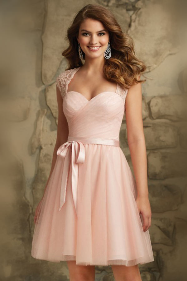 robe de soirée courte rose