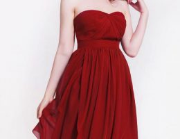 robe bustier empire courte bordeaux