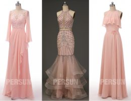 robe de soirée longue rose