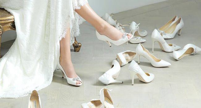 chaussures de mariage ivoire perlé