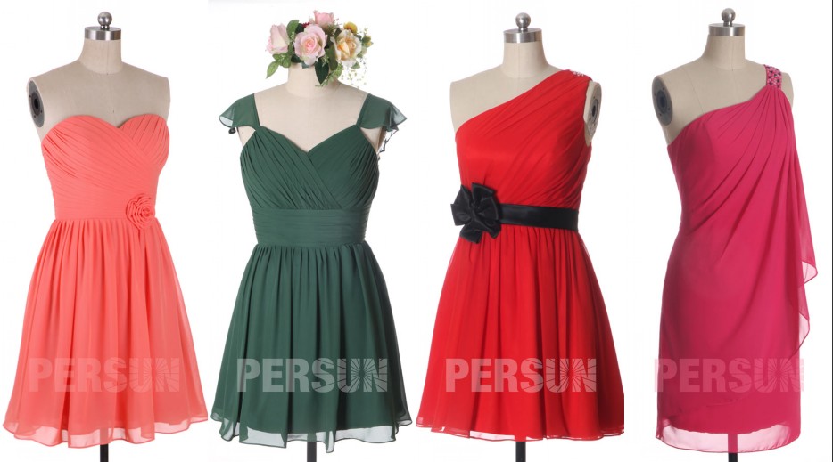 4 couleurs pour votre robe de demoiselle d'honneur courte 2018