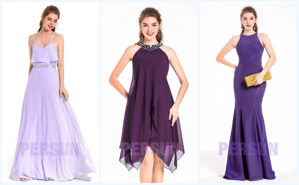 3 styles de robe de soirée violette 