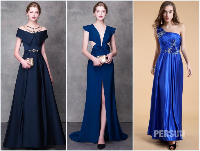 robes de soirée bleues longues tendance 2019