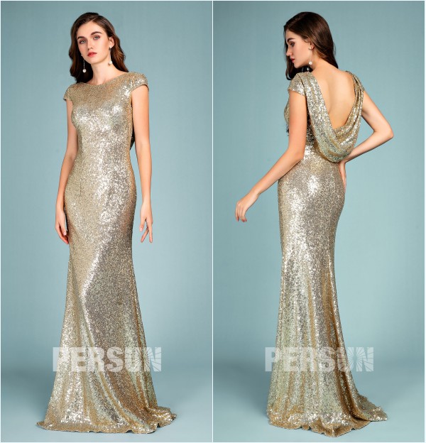 robe de soirée en sequin dos nu