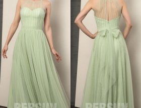 Robe de bal longue en tulle encolure convertible